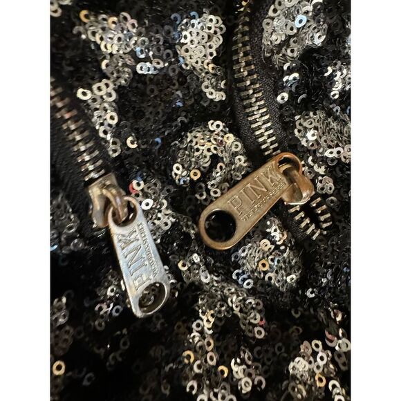 Victorias secret VS pink leopard cheetah sequin bling backpack + pouch - Picture 5 of 11